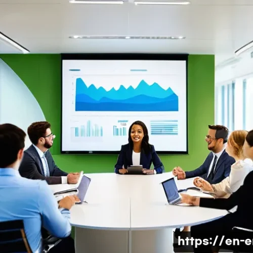 영어 시험 이직 사례 연구 - **Prompt:** A diverse group of international professionals collaborating in a modern, sunlit office ...