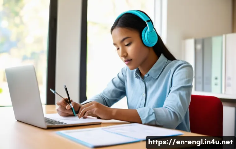 TOEIC 시험 후기 공유하기 - **Prompt 1: Focused Exam Preparation**
    "A diligent young professional (male or female, diverse e...