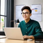 Home 22 TOEFL Speaking 유용한 표현 정리 - A confident young adult student speaking into a microphone during an online TOEFL speaking practice ...