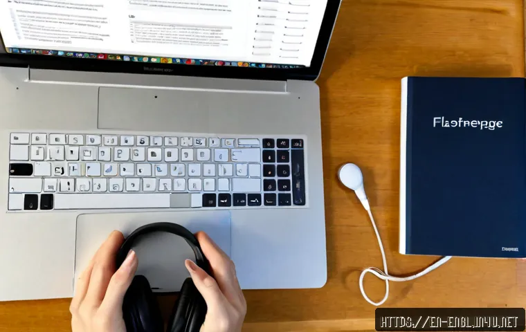 영어 능력 시험 전략 비교 - Photorealistic overhead view of a focused adult student at a clean wooden desk comparing two English...